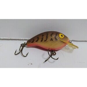 VINTAGE REBEL SUPER TEENY WEE R SQUARE BILL CRANKBAIT FISHING LURE BROWN 2"